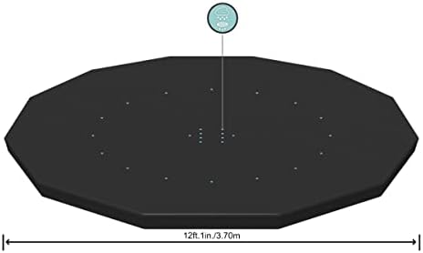 Bestway Flowclear PVC Round 12 Foot Pool Cover for Above Ground Frame Pools with Drain Holes and Secure Tie-Down Ropes, Black (Cover Only)