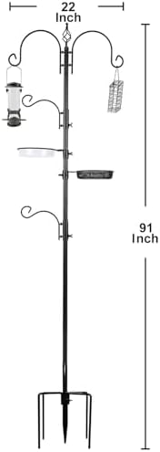 ERYTLLY Bird Feeding Station Kit Bird Feeder Pole Wild Bird Feeder Hanging Kit Planter Hanger Multi Feeder Hanging with Metal Suet Feeder Bird Bath for Attracting Wild Birds