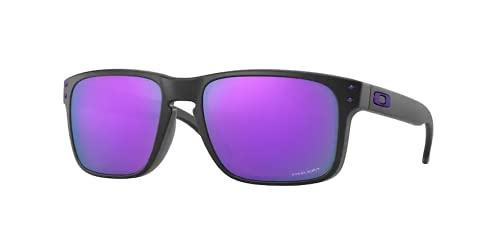 Oakley OO9102 Holbrook 9102K6 55MM Matte Black/Prizm Violet Square Sunglasses for Men + BUNDLE Accessory Leash Kit+ BUNDLE with Designer iWear Eyewear Kit