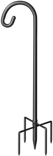 Shepherd Hook for Outdoor, Heavy Duty Bird Feeder Pole with 5 Prong Base, Adjustable Height Bird Feeder Stand Ideal for Hanging Bird Feeders, Plant, and Garden Decorations
