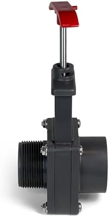 FibroPool Above Ground Pool Gate Valve - 1 1/2 inch - Dual Threaded Shut Off Slice Adapter for Swimming Pools