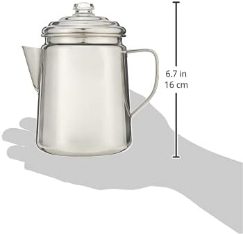 Coleman Stainless Steel Percolator Coffee Pot 12-Cup Capacity Lightweight Coffee Percolator No Filter Needed Durable Outdoor For Camping Backpacking RV Stovetop Campfire & More