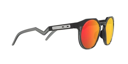 Oakley Men's OO9242 HSTN Round Sunglasses, Matte Carbon/Prizm Ruby, 52 mm