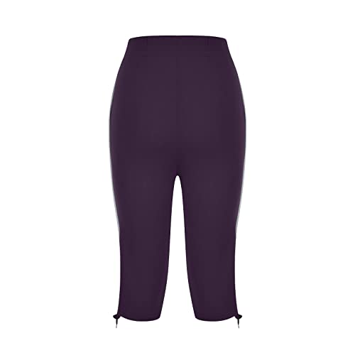 APIVOE Capri Sweatpants for Women Casual Lightweight Capri Joggers Plus Size Drawstring Capri Pants Summer Workout Capris
