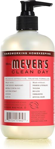 MRS. MEYER'S CLEAN DAY Hand Soap, Made with Essential Oils, Biodegradable Formula, Rhubarb, 12.5 fl. oz