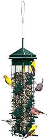 Woodlink Squirrel-Proof Bird Feeder w/6 Ports, 3.4-Pound Seed Capacity, Free Funnel & Audubon Squirrel Baffle, 18-Inch - Black
