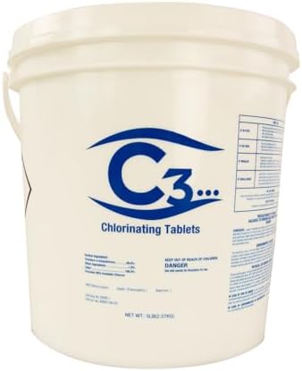 1" Stabilized Chlorine Tablets for Swimming Pool | Slow Dissolving Chlorinating Tabs for Above Ground or Inground Pools, & Spas/Hot Tubs | 5 lbs
