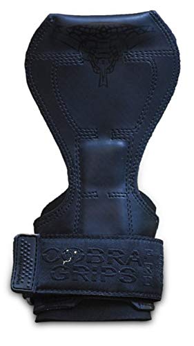 Cobra Grips PRO Weight Lifting Gloves Heavy Duty Straps Alternative Power Lifting Hooks Best for Deadlifts Adjustable Neoprene Padded Wrist Wraps Support Bodybuilding (PRO JET Black Rubber)
