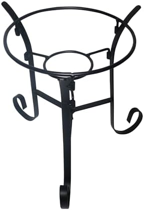 Alpine Corporation 10 Inch Tall Metal Stand fits one 8 Inch or 10 Inch Gazing Globe, Black
