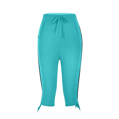 APIVOE Capri Sweatpants for Women Casual Lightweight Capri Joggers Plus Size Drawstring Capri Pants Summer Workout Capris
