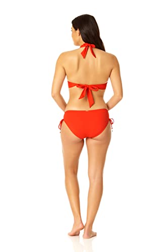 Anne Cole Women's Standard Halter Bikini Swim Top, Spice Red, Small