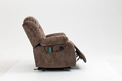 ERYE Electric Power Lift Recliner Chair for Elderly with Massage and Heat, Velvet Upholstery Infinite Positions Adjustable Large Size Armchair W/ 2 Remote Controllers & Side Pockets for Living Room