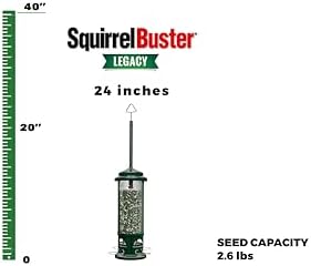 Squirrel Buster Legacy Squirrel-proof Bird Feeder w/4 Metal Perches, 2.6-pound Seed Capacity