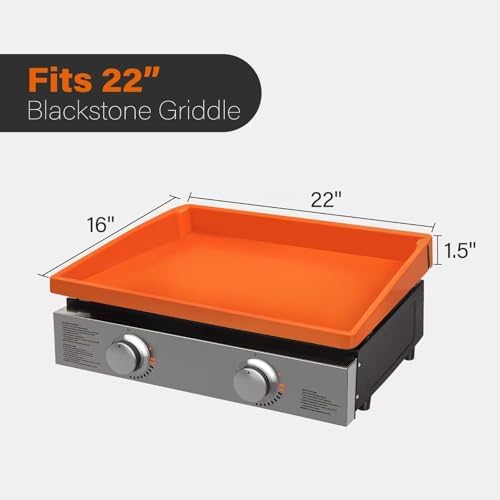 LotFancy Griddle Mat for Blackstone, 22 inch Silicone BBQ Mat, Full Coverage Cover for Griddle Top, Grill Accessories to Protect Grilling from Dust, Dirt, Bugs, Rust