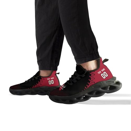 Custom Men's Sneakers Football Personalized Breathable Fan Gift Name & Number Athletic Gym Slip-on Shoes