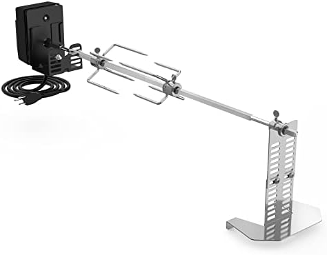 onlyfire Universal BBQ Grill Rotisserie Kit for Most Gas Grills, Include 110V 4W Electric Motor, 4-Prong Meat Forks and 28" Square Spit Rod