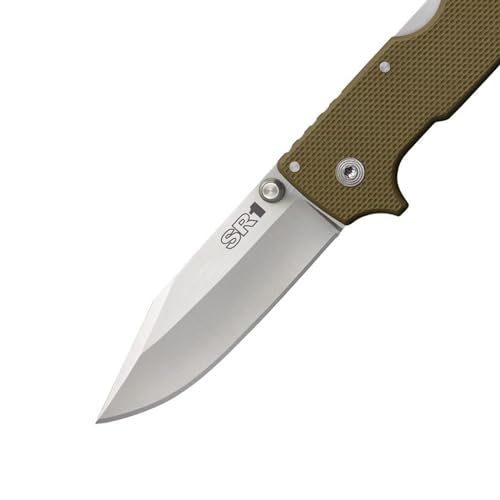 Cold Steel SR1 S35VN Steel 4" Clip Point Blade G-10 Handle Folding Knife with Tri-Ad Locking Mechanism and Pocket/Belt Clip