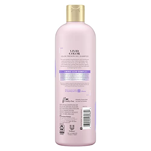 Suave Pink Shampoo For Color Treated Hair Vivid Color Sulfate Free Shampoo To Prevent Color Fade 16.5oz