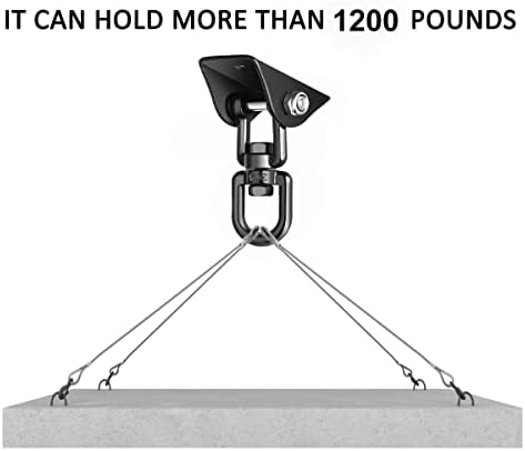 Porch Swing Hanging Kit, 360°Rotating 1200 lb Capacity Hanger for Porch Swing, Hammocks, Swing Chair (2 Pack)