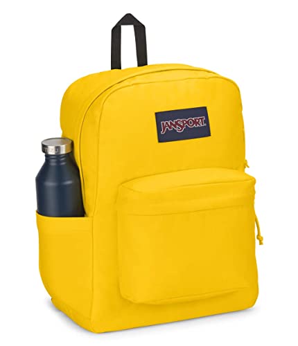 JanSport SuperBreak Backpack - Class, Travel, or Work Bag with Water Bottle Pocket - Lemon