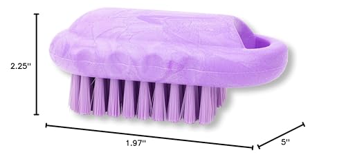 SPARTA Nail Scrub Brush Commercial-Grade, Heavy-Duty Hand and Fingernail Brush with Stiff Bristles for Gardeners, Mechanics, And Foodservice Personnel, Plastic, 5 Inches, Purple