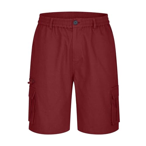 APIVOE Cargo Shorts for Men Summer Elastic Waist Shorts Lightweight Work Long Shorts Big and Tall Cargo Shorts with Pockets