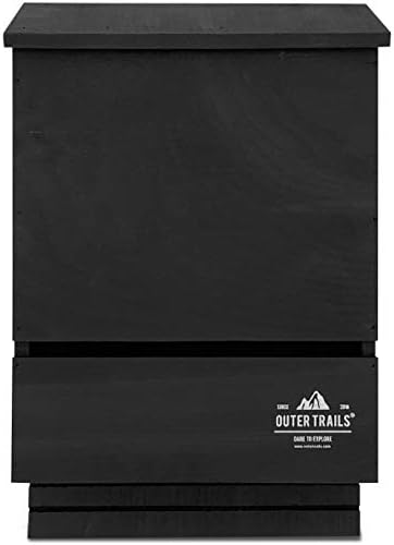 Bat House Outdoor Bat Habitat, Black All Natural Cedar Wood, 2 Chamber