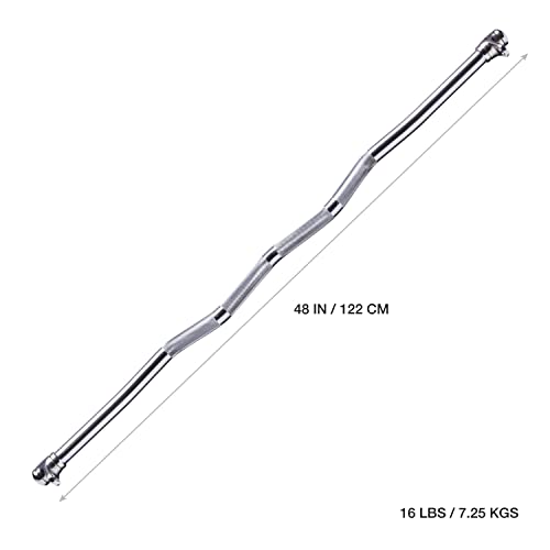 AmStaff Fitness Multi-Purpose EZ Curl Bar - Double Hook (EZ Curl) LAT Attachment Bar