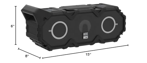 Altec Lansing Super LifeJacket Jolt - Waterproof Bluetooth Speaker, Durable & Portable with Qi Wireless Charging and Customizable Lights, Wireless Speaker for Travel & Outdoor Use