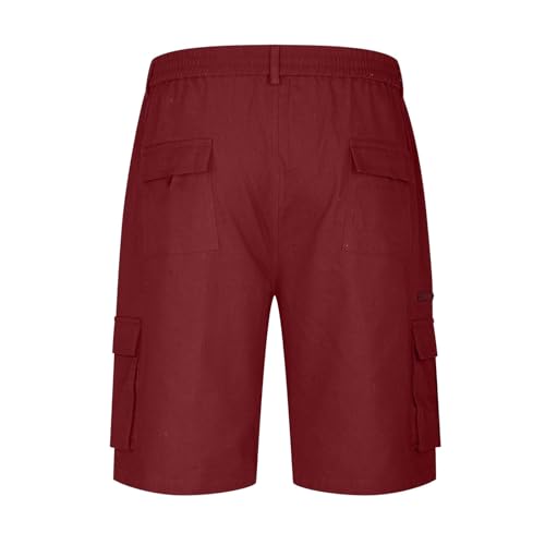 APIVOE Cargo Shorts for Men Summer Elastic Waist Shorts Lightweight Work Long Shorts Big and Tall Cargo Shorts with Pockets