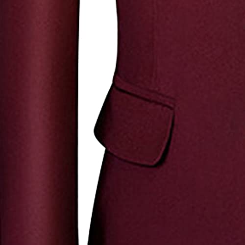Casual 2 Button Suits for Men Slim Fit Notched Lapel Business Sets Solid Color Wedding Formal Jacket Vest Pants (Crimson,Medium)