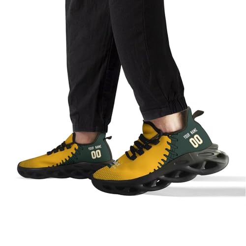 Custom Men's Sneakers Football Personalized Breathable Fan Gift Name & Number Athletic Gym Slip-on Shoes