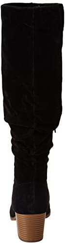 Amazon Essentials Women's Tall Block Heel Boots, Black, 5