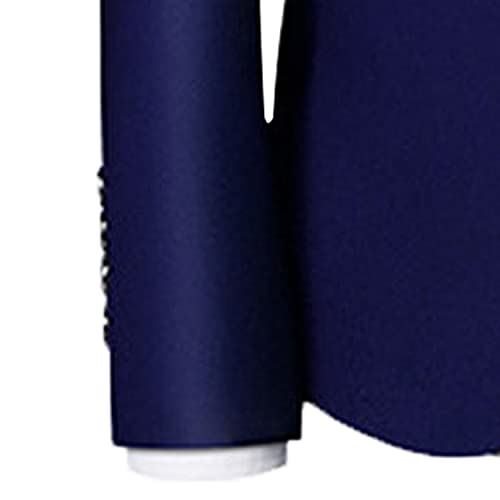 Casual 2 Button Suits for Men Slim Fit Notched Lapel Business Sets Solid Color Wedding Formal Jacket Vest Pants (Dark Blue,Medium)