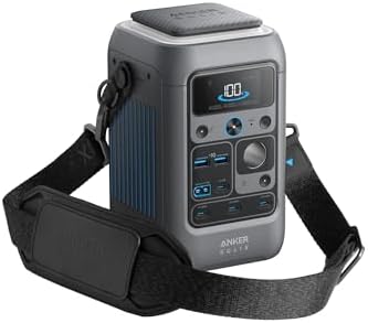 Anker SOLIX Adjustable Strap, Compatible with C300 DC and C300 Portable Power Station, Thick and Soft Nylon, Universal Replacement, Padded Non-Slip Fit with Metal Swivel Hooks, PU Shoulder Pad, Black