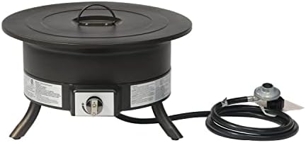 Amazon Basics Portable Propane Fire Pit, 19 inch Round Gas for Patio, 55,000 BTU Carry Strap