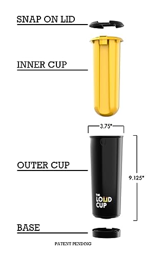 The LoudCup 20 oz Tumbler + Stadium Horn with Snap-Fit Lid (Bluejay Blue) - Insulated Cup Reusable Water Bottle Coffee Travel Mug - Worlds Loudest Cup for Game Day