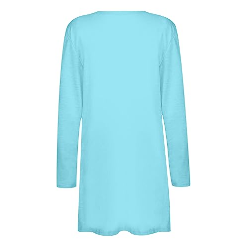 Lightweight Cardigan for Women 2024 Fall Casual Solid Long Sleeve Open Front Cardigans Outwear with Pockets