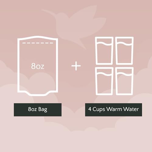 USDA Organic Hummingbird Nectar, Iron-Free, 12 x 8oz Concentrate Pouches, All-Natural, Dye-Free Nectar for Backyard Feeders, Bulk Hummingbird Food Mix for Outdoor Bird Lovers