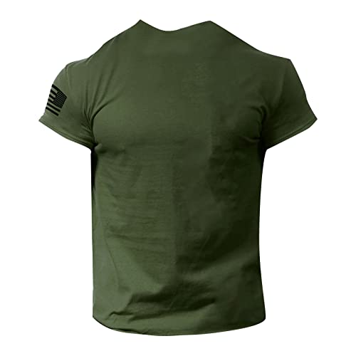 Ymosrh T Shirts for Men Graphic, 4th of July Shirts American Flag T-Shirt Man Patriotic Tee Muscle Shirts (L, Green)