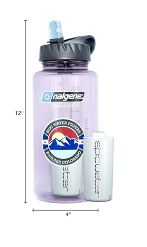 Epic Water Filters Nalgene OG Water Bottle with Filter, USA Made, BPA Free, Removes 99.99% Tap Water Contaminants, Forever Chemicals