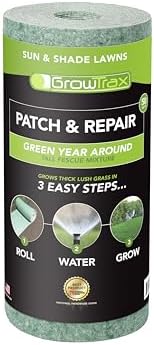 Growtrax Biodegradable Grass Seed Mat, Year Round Green - 50 Sq Ft Quick Fix Roll - Growing Solution for Lawns, Dog Patches and Shade - Just Roll Water & Grow -Not Fake or Artificial Grass