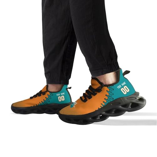Custom Men's Sneakers Football Personalized Breathable Fan Gift Name & Number Athletic Gym Slip-on Shoes