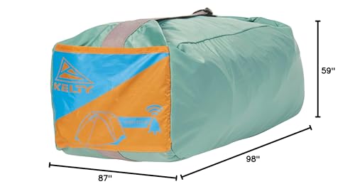 Kelty Wireless Freestanding Camping Tent, 2 4 or 6 Person Size, Huge Interior and Peak Height, Intuitive and Fast to Pitch, Color Coded Setup, 2 Door 2 Vestibule (4-Person)
