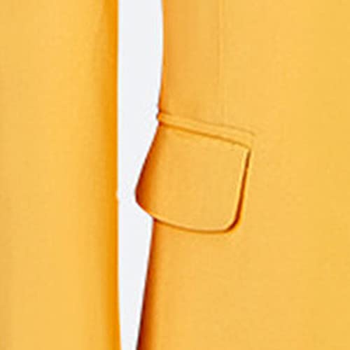 Casual 2 Button Suits for Men Slim Fit Notched Lapel Business Sets Solid Color Wedding Formal Jacket Vest Pants (Yellow,Medium)