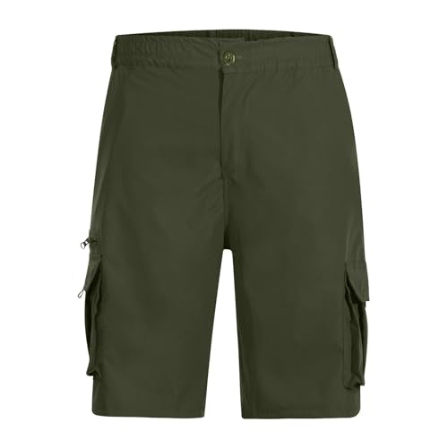APIVOE Cargo Shorts for Men Summer Elastic Waist Shorts Lightweight Work Long Shorts Big and Tall Cargo Shorts with Pockets