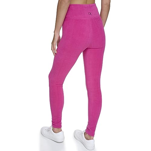 Calvin Klein Performance Women's High Waisted Warm Fleece Winter Leggings, Rhubarb