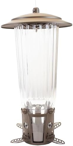 Perky-Pet 334-1SR Squirrel-Be-Gone Max Large Wild Bird Feeder with Flexports, Squirrel Proof Bird Feeder with Weight-Activated Perches - 4LB Seed Capacity
