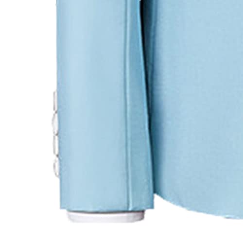 Casual 2 Button Suits for Men Slim Fit Notched Lapel Business Sets Solid Color Wedding Formal Jacket Vest Pants (Light Blue,Medium)