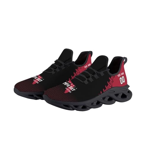 Custom Men's Sneakers Football Personalized Breathable Fan Gift Name & Number Athletic Gym Slip-on Shoes